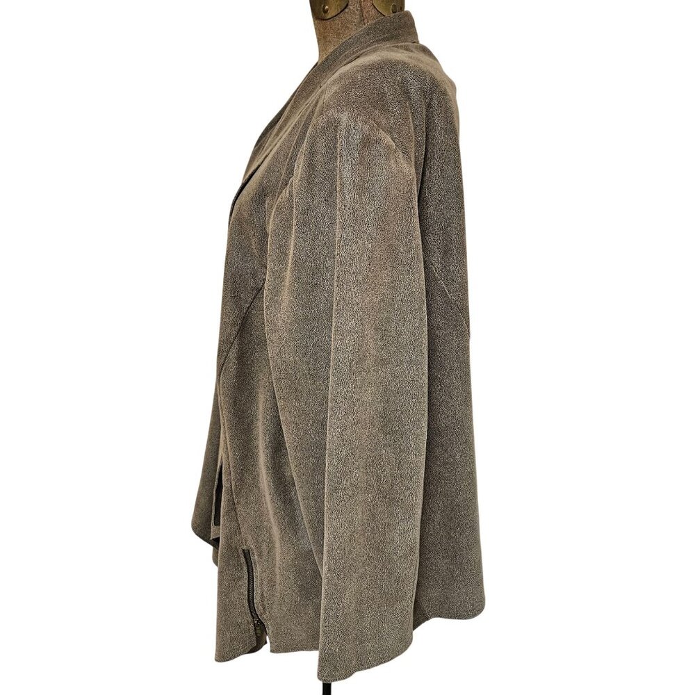 Tahari Arthur S Levine Jacket Womens 20W Open Front Brown Drape Blazer - Picture 3 of 10